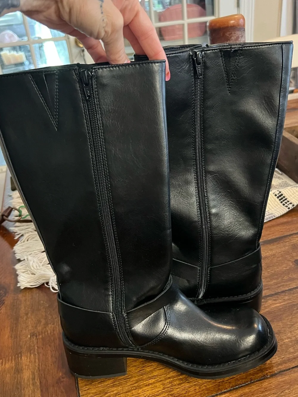 Wild Fable Rebel Tall Moto Buckle Boots | Black | Size 7